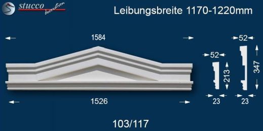 Außenstuck Dreieckbekrönung Berlin 103/117 1170-1220
