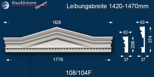 Außenstuck Dreieckbekrönung Mainz 108/104-F 1420-1470
