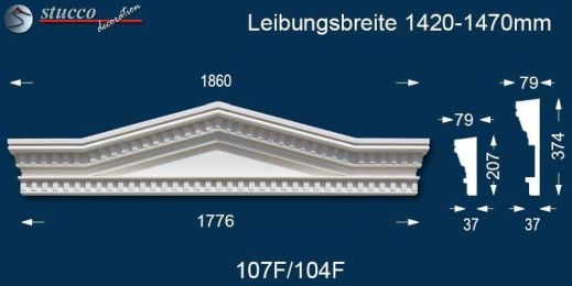 ußenstuck Dreieckbekrönung Leipzig 107-F/104-F 1420-1470