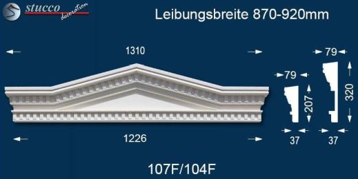 ußenstuck Dreieckbekrönung Leipzig 107-F/104-F 870-920