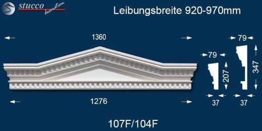 ußenstuck Dreieckbekrönung Leipzig 107-F/104-F 920-970