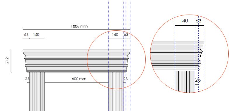 Fenstergiebel für 600 mm Laibungsbreite Fenstergiebel für 600 mm Laibungsbreite