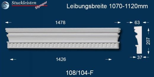 Fassadenstuck Tympanon gerade Mainz 108/104-F 1070-1120