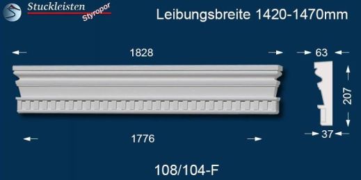 Fassadenstuck Tympanon gerade Mainz 108/104-F 1420-1470