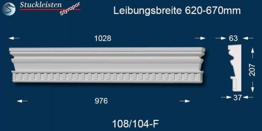 Fassadenstuck Tympanon gerade Mainz 108/104-F 620-670