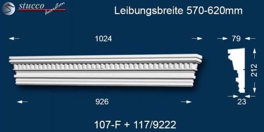 Fassadenstuck Tympanon gerade Frankfurt 107-F/117 570-620