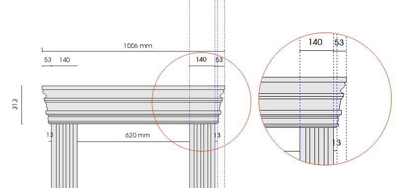 Seitlicher Überstand am Fenstegriebel Seitlicher Überstand am Fenstegriebel