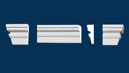 Stuckprofil und Endstücke zur Verzierung vom Fenstersturz Stuckprofil und Endstücke zur Verzierung vom Fenstersturz
