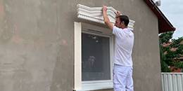 Fenstergiebel und Laibungsprofil  durch Spundung verbinden Fenstergiebel und Laibungsprofil  durch Spundung verbinden