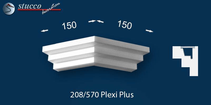 Außenecke zur LED Stuckleiste für indirekte Beleuchtung Erfurt 208 PLEXI PLUS