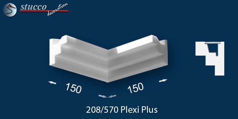 Innenecke zur LED Stuckleiste für indirekte Beleuchtung Erfurt 208 PLEXI PLUS