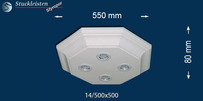 Trier 14/500x500-2 Design Lampe mit Stuck