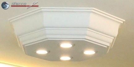 Stucklampe Düren 21/500x500-3 mit Zierleiste Düren 21