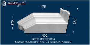 Endstück 2 rechts für direkte Beleuchtung Trier 400+14 Endstück 2 rechts für direkte Beleuchtung Trier 400+14