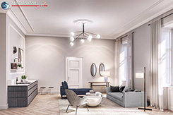 Stilvolles Wohnzimmer Ideen mit Stuckleisten