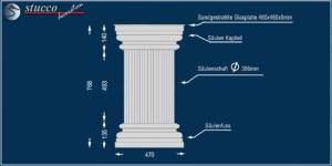 Dekosäulen Hartschaum ODK-2 480/768 mit Beleuchtung