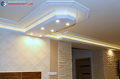 Stuck Ideen für Wohnzimmer mit indirekter Beleuchtung